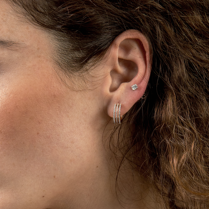 Triple Shimmer Hoops