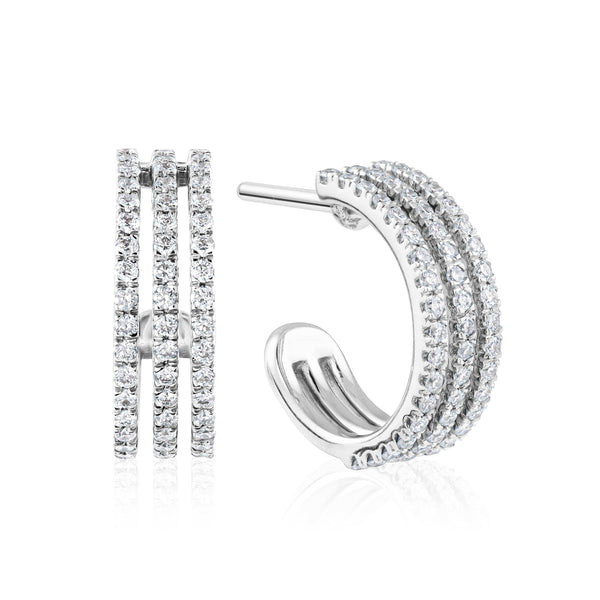 Triple Shimmer Hoops
