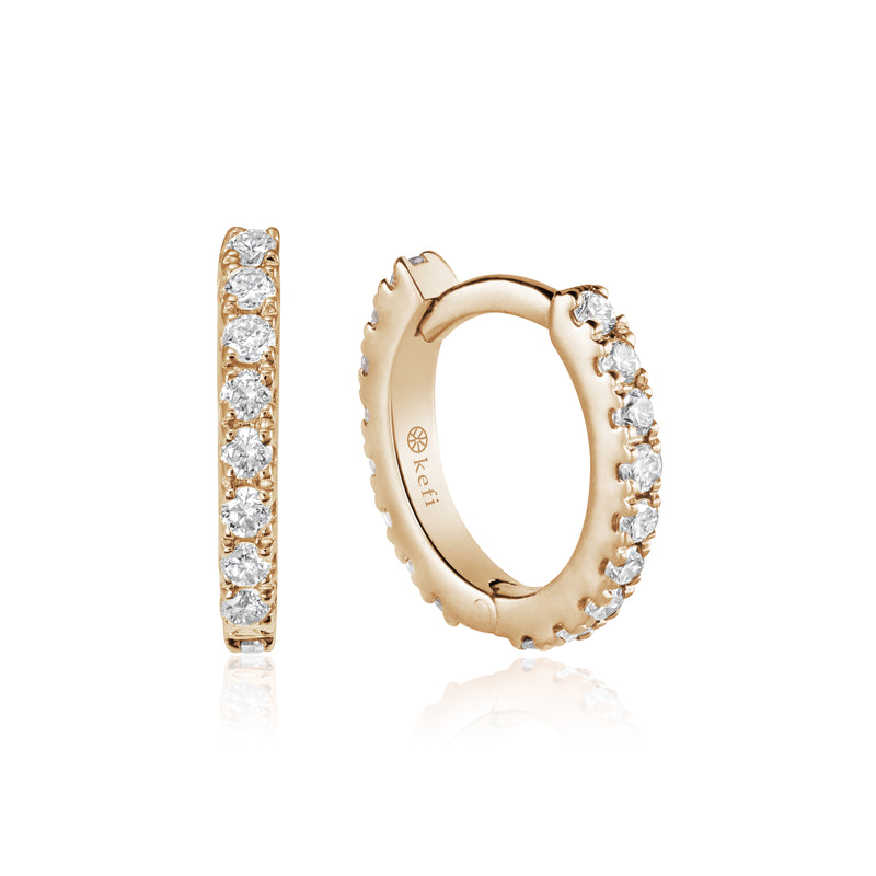 white diamond Daz hoops  