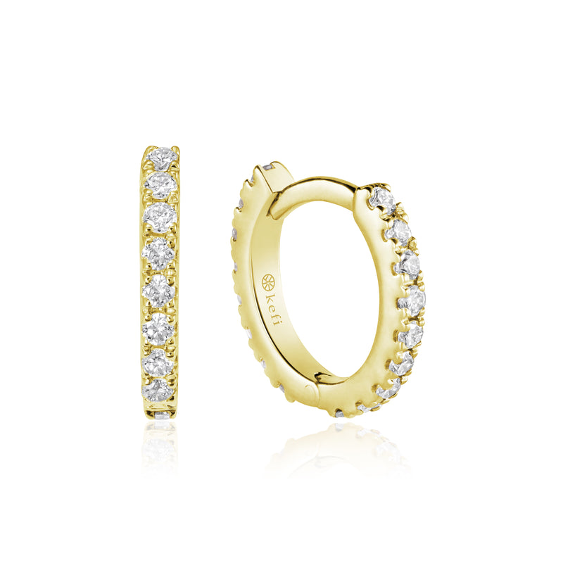 yellow gold with diamond hoop 