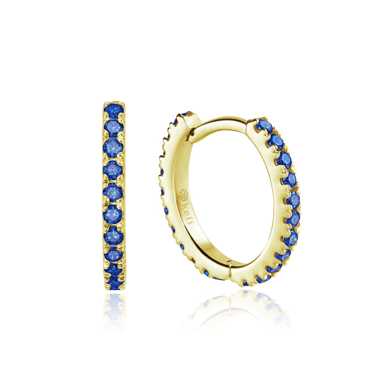 yellow gold and sapphir daz hoop 