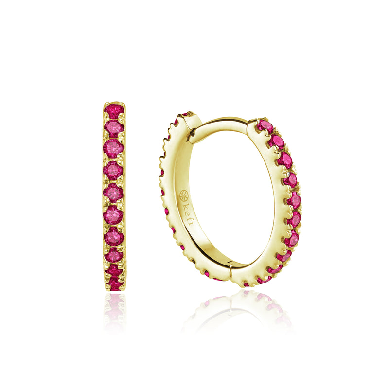 ruby with gold daz hoop