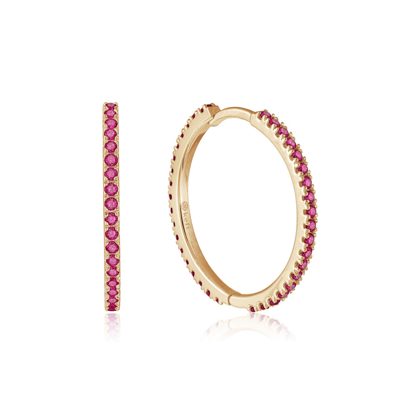 rose gold & ruby daz hoop 