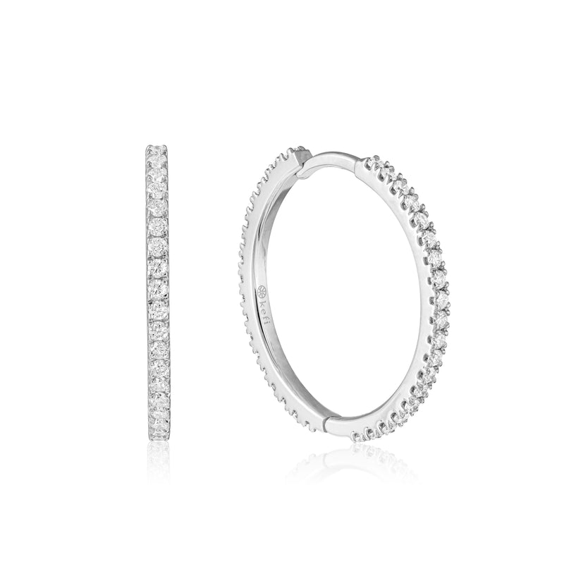 white gold & diamon daz hoop