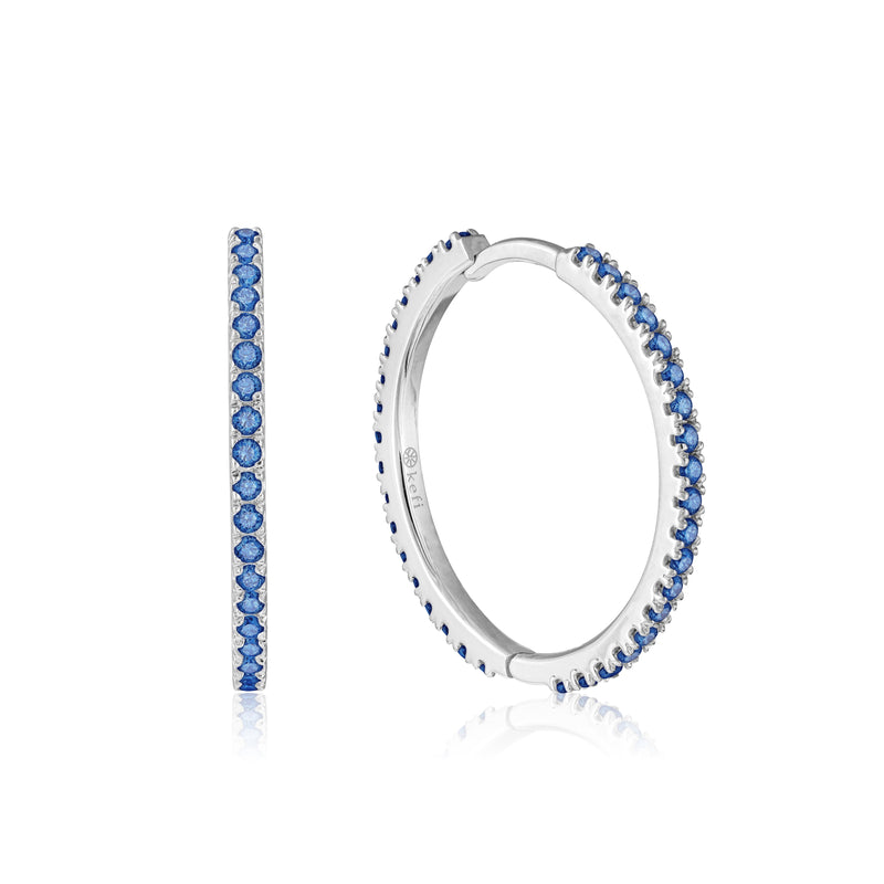 white gold & sapphire daz hoops